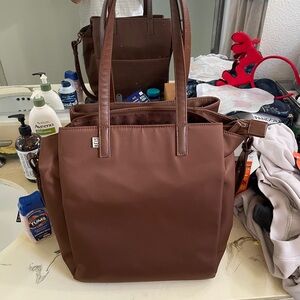 Beis Brown Commuter Tote Bag